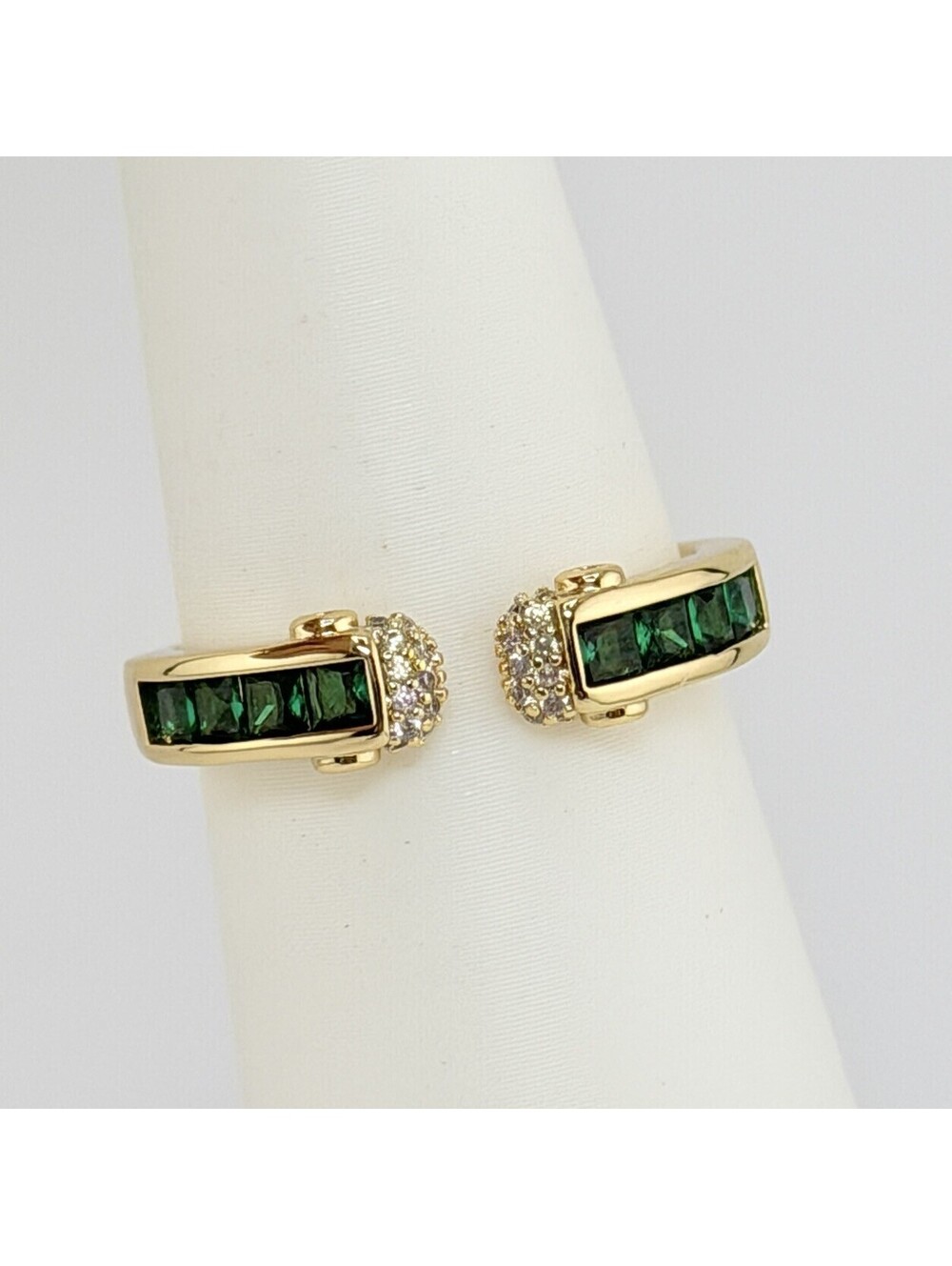 Bomb Party May Size 9 "The Ambria Ring" Lab-Created Emerald in Yellow Gold